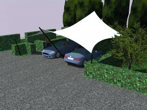 Design carport van zeil - Texstyleroofs