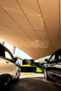 Carport overkapping van zeildoek - op maat ontworpen